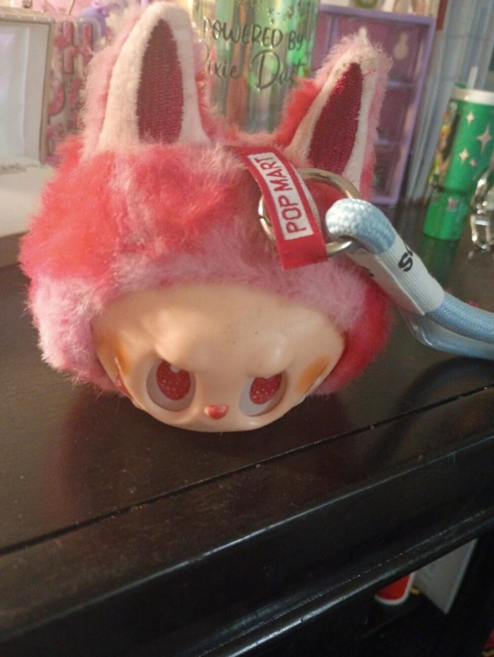 POP MART Pink Fuzzy Bunny Keychain Plush for Kids